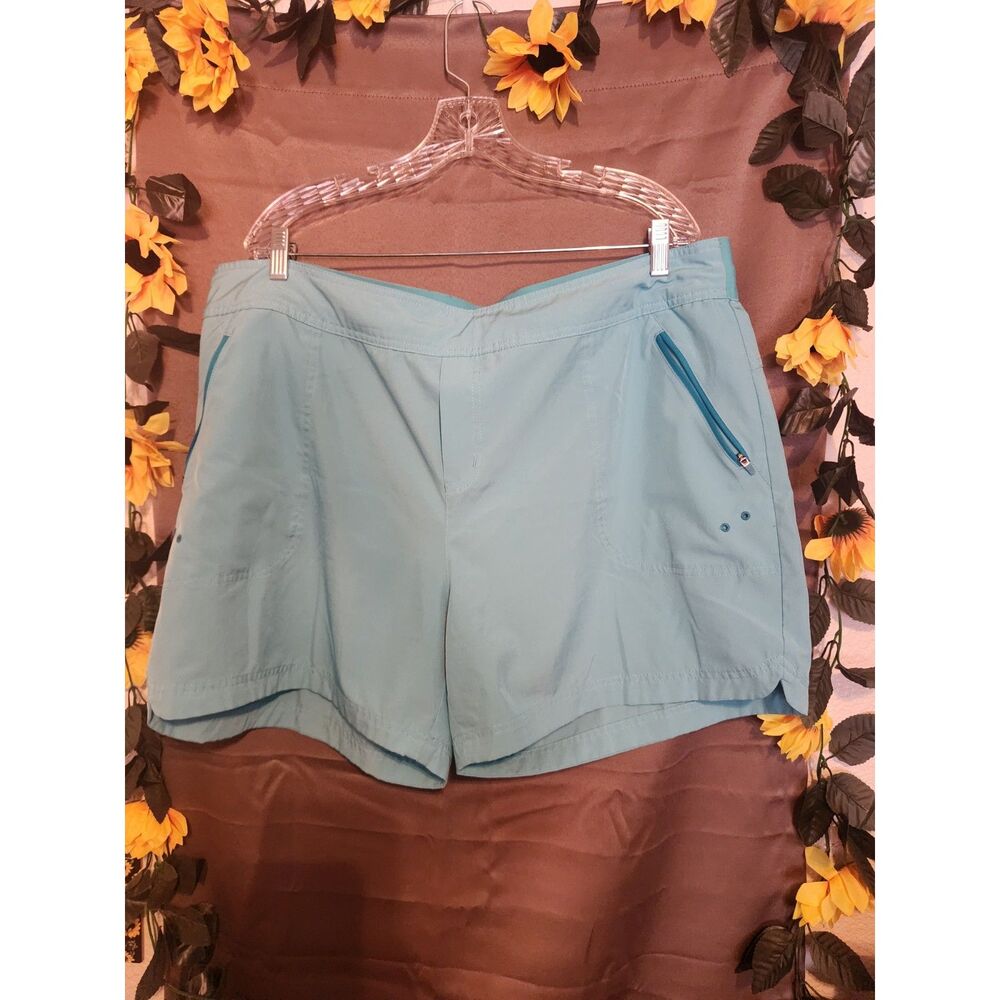Pacific Trail Active Shorts Women's Size XXL Blue Zipper Pockets Outdoor Hiking